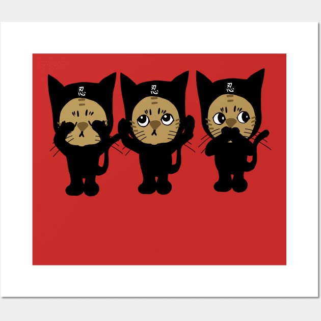 Three wise cats Wall Art by yumiyoshi4